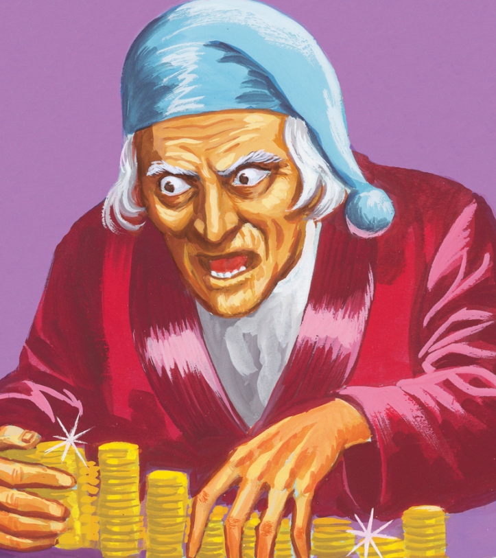 Scrooge Counting Coins